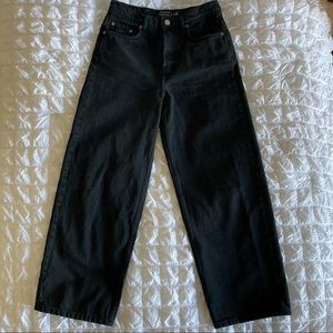 & Other Stories 100% Cotton Black High Waisted Straight Leg Jeans